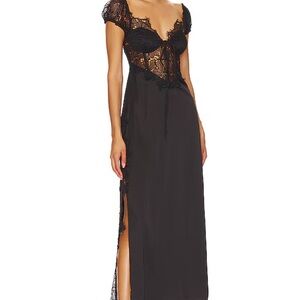 For Love and Lemons Casey Maxi Dress in Black